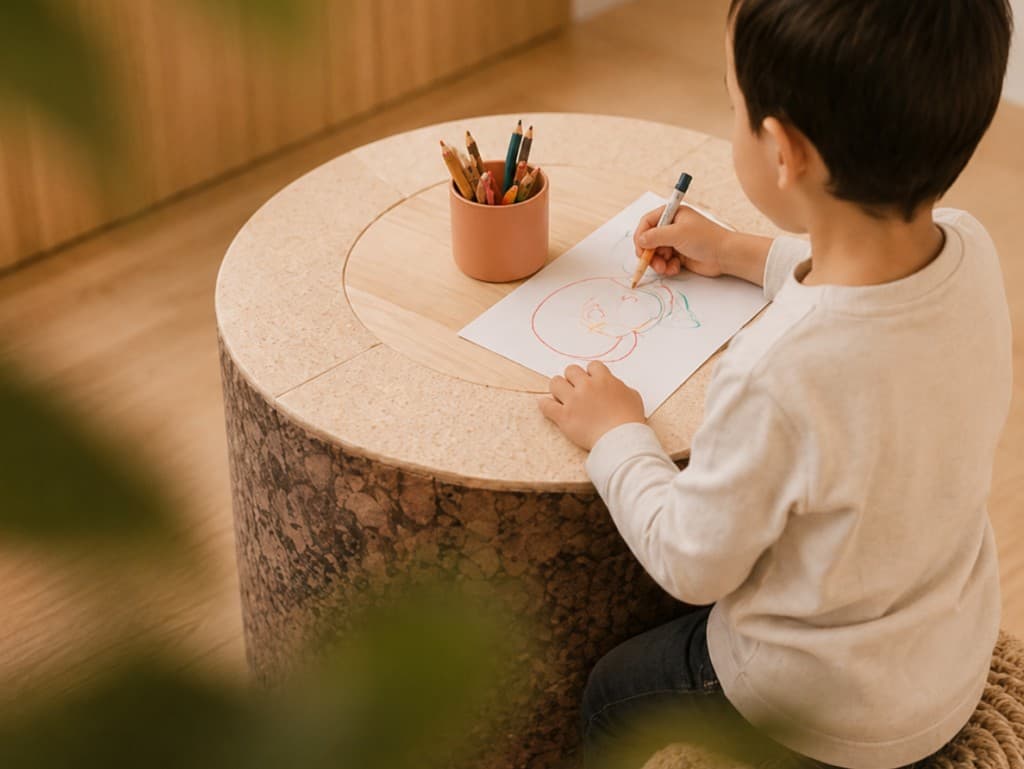 Warm gestalteter Kinderbereich bei kidsReinisch